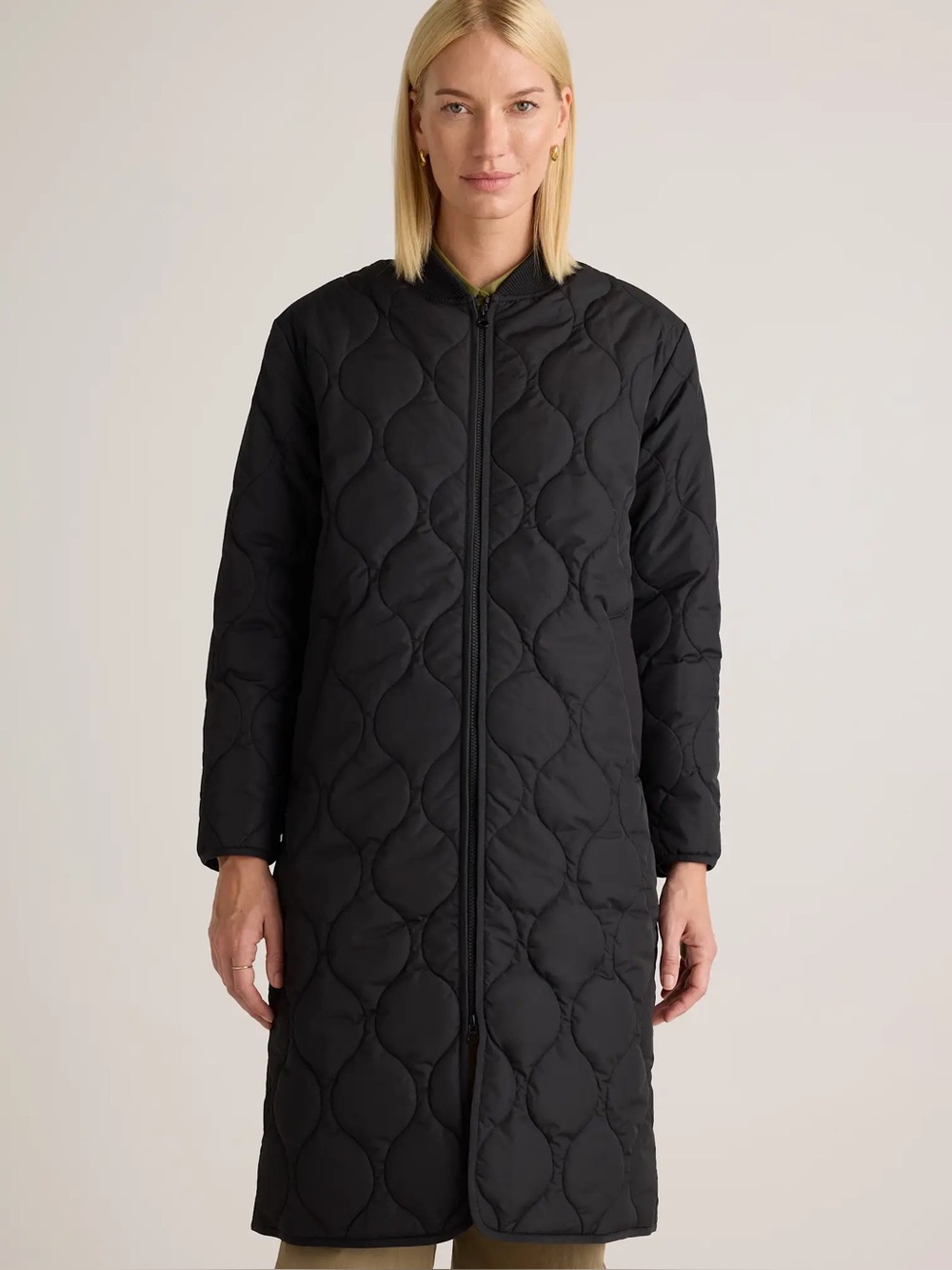 Quince Featherless Quilted Puffer Long Coat Women’s XL Black NWT